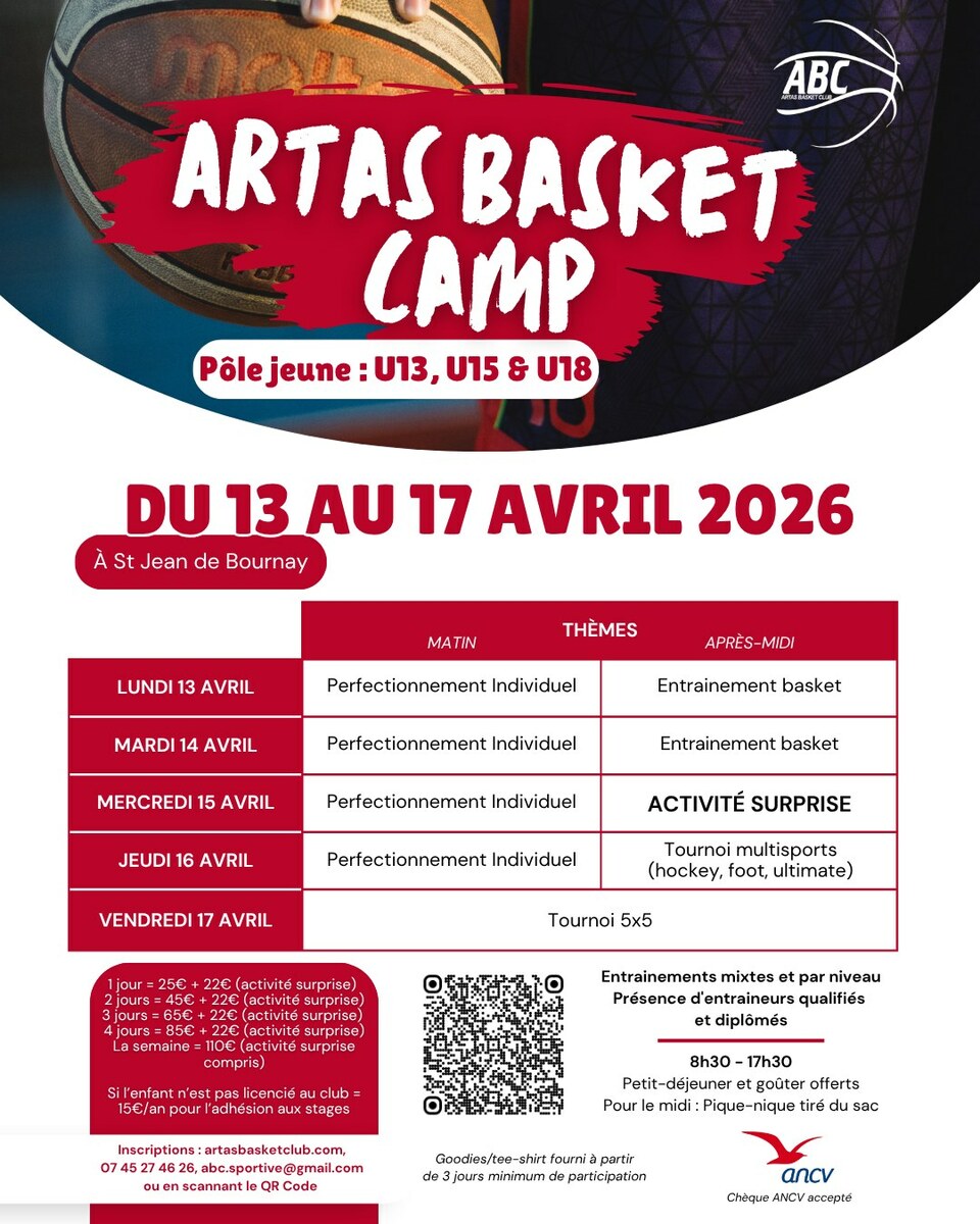 Camp Avril 2026 u13 u15 u18